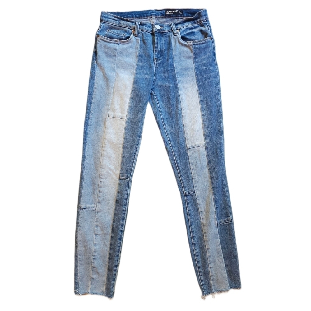 Blank NYC Blue Patchwork Ankle Jeans